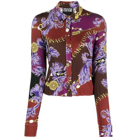 camicia fantasia versace donna|Camicie Versace nuova collezione .